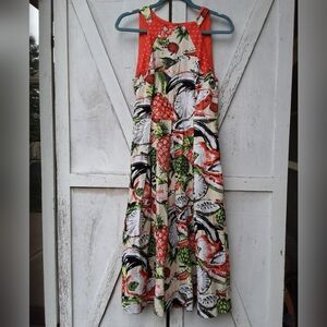 Eva Franco Floral Fruit dress size 8.